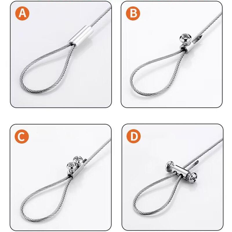 10/120pcs Stainless Steel Wire Rope Cable Clamp Waterproof Metal Copper Fixed Clips Cable Crimp Ring Sling Fastener Accessories