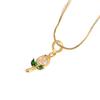 18k Gold Plated Copper Zircon Necklace: Fashionable, Non-Fading, Lightweight Clavicle Chain Jewelry