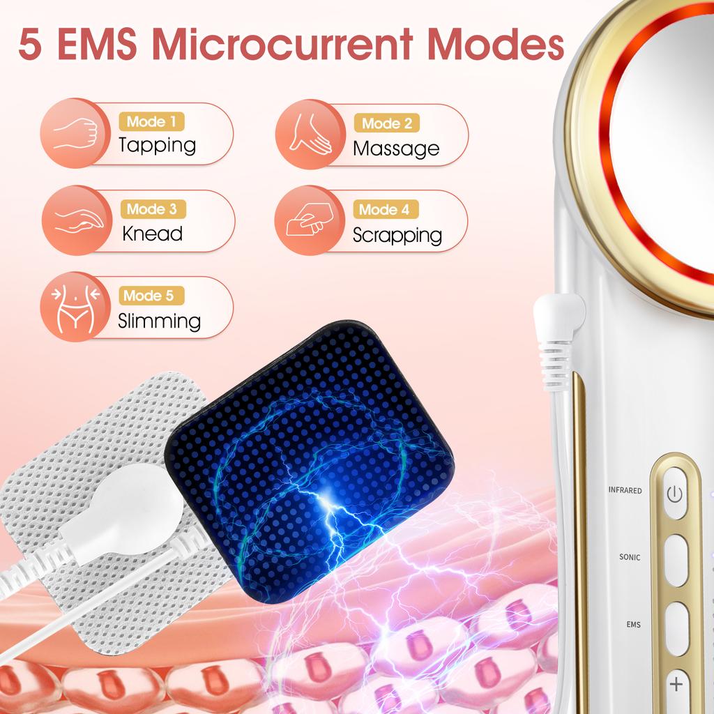 Electric EMS Body Shaping Massager Ultrasound Cavitation Fat Burner Slimming Machine Face Lifting Weight Loss Device