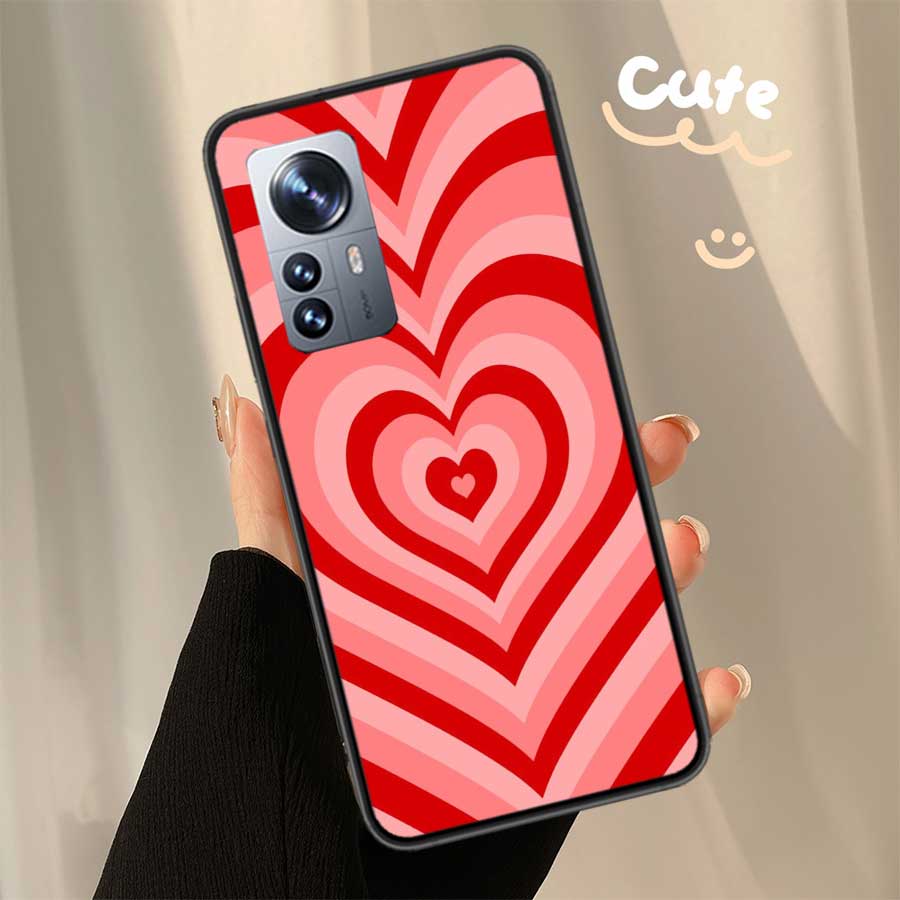 Heart Circle Phone Case For Xiaomi Poco X6 X5 X4 X3 GT NFC M4 M5 Pro 5G M3 Mi Note 10 Lite F5 F4 F3 F2 F1 Capa Coque TPU Cover C