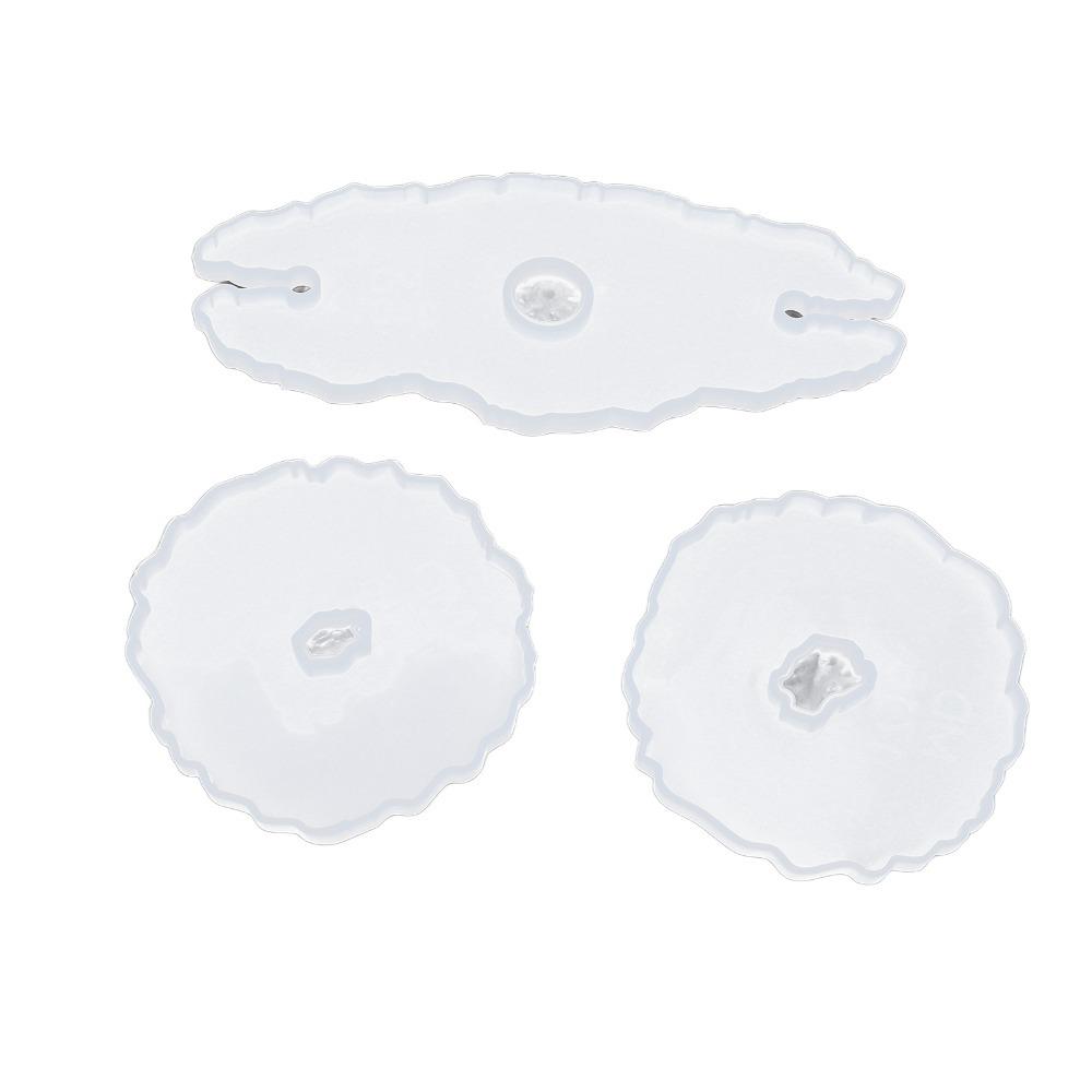 3pcs Silicone Wine Rack Silicone Mould White Irregular Resin Mould Easily Demould Geode Coaster Mould DIY Projects синий