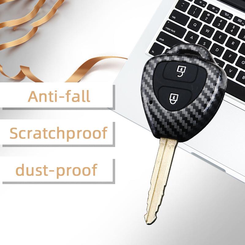 2/3/4Button Carbon Auto Key Fob Cover Case Fit For Toyota Auris Hilux Corolla Fortuner Prado Verso Camry Yaris Vitz Vios Ractis Rav4 208