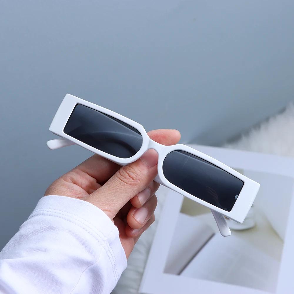 Vintage obdélníkové sluneční brýle pro ženy Muži Retro sluneční brýle s malým rámem Hip Hop brýle Módní odstíny Brýle Uv400