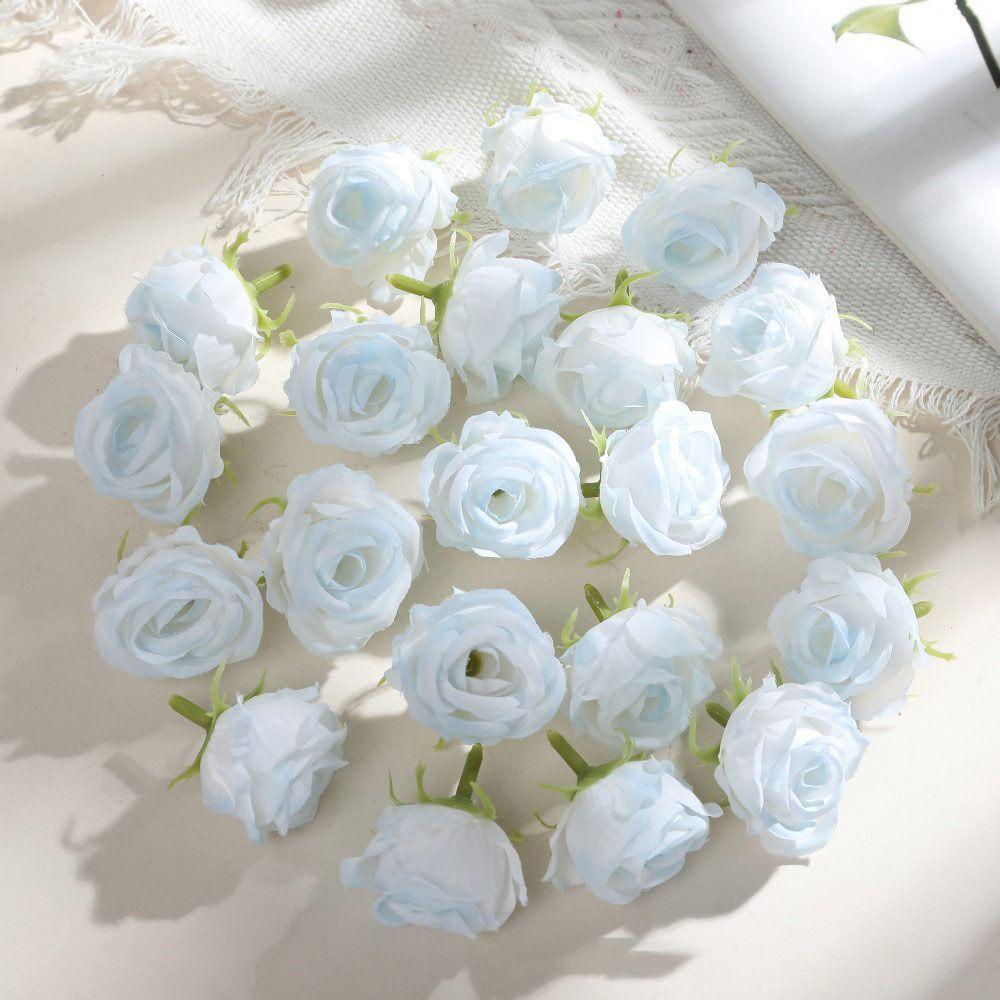 1pc Fashion Silk Artificial Flowers Table Wreath Realistic Rose Flower Head Diy Craft Soft Simulation Flowers Photography Props