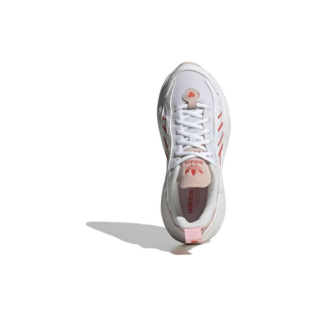 Adidas Originals Ozweego Cushioned Durable Low-Top Lifestyle Sneakers Women Sneakers White Red ID8348
