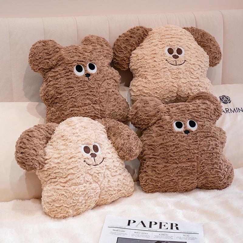 Soft and Cute Big-eyed Dog Plush Toys on The Bedside Home with Pillow and Brown Bear Sleeping Pillow and Office Waist with Girl Birthday Gift