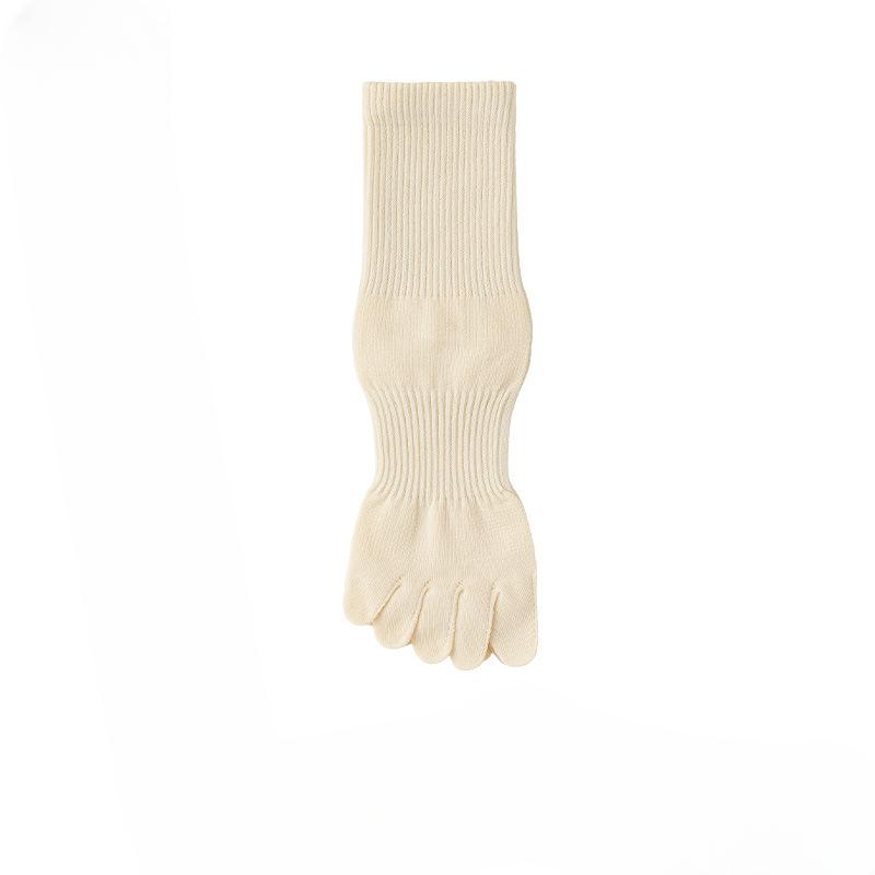 Female Autumn and Winter 10A Anti Bacterial Anti Odor Sweat Absorption Breathable Waist Boneless Tube Five Finger Socks