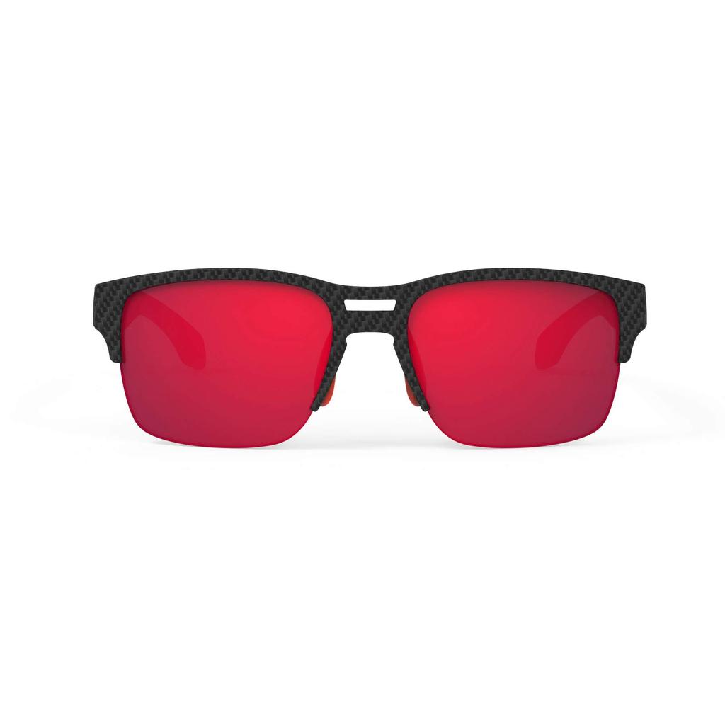 RUDY PROJECT Fashion Sunglasses with UV Unisex Sporty Casual Style for and Road Half Rim SPINAIR 58 Carbon Frame with Polar 3FX HDR Multi Laser Red