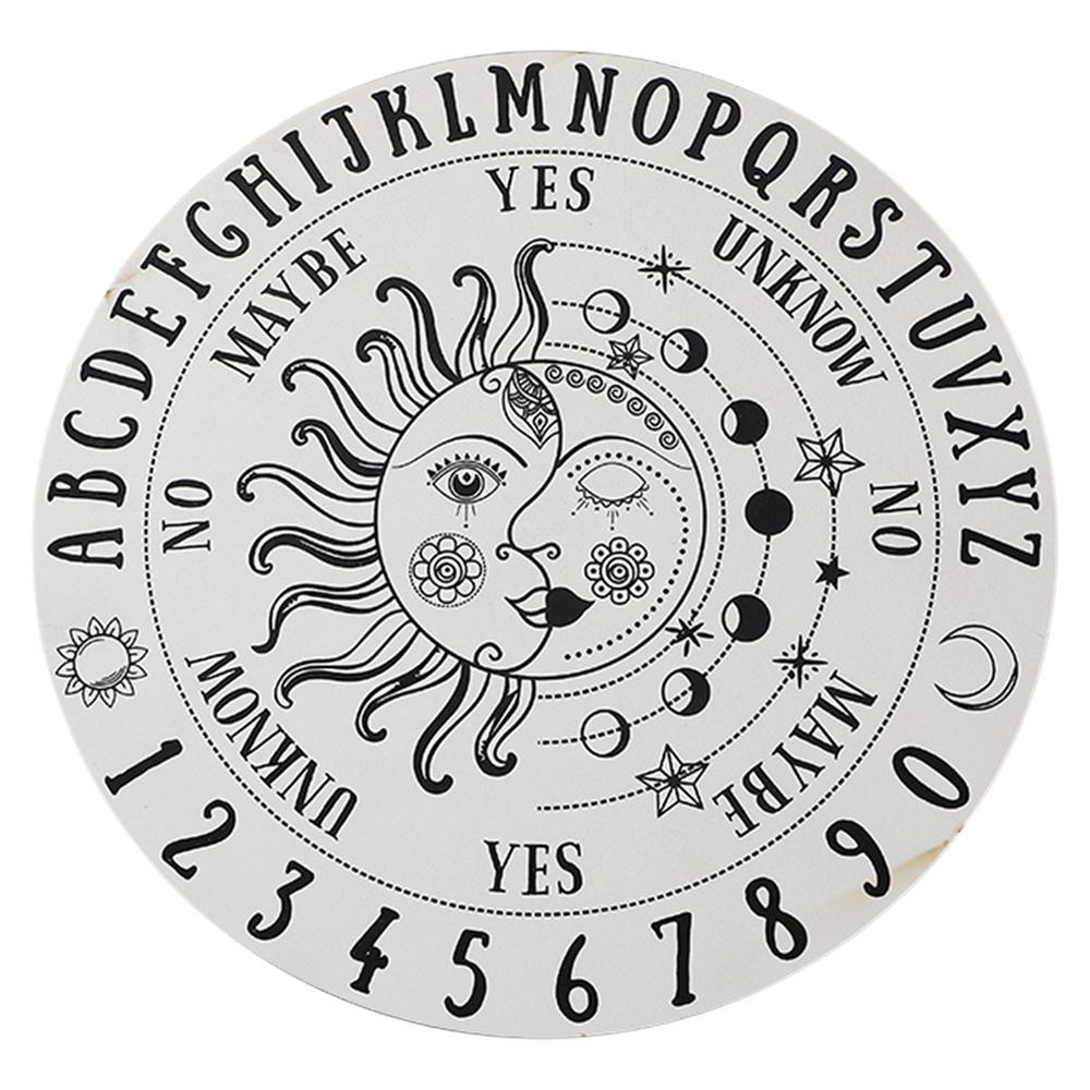 Wooden Pendulum Board with Stars Sun and Moon for Divination Message Board Metaphysical Altar Decoration Supplies