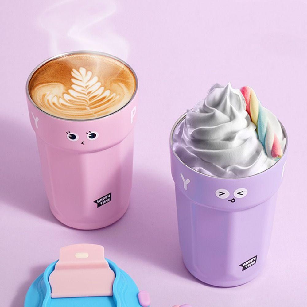Cartoon Thermal Flask Stainless Steel Water Bottle Portable Coffee Mug  Car