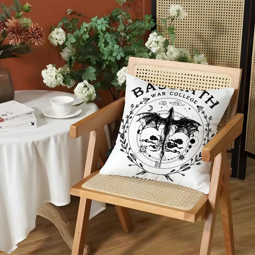 Cool FFourth Wing Dragon Cushion Cover Silky Short Plush Invisible Zipper Dustproof Sofa Pillow Case for Home Decor