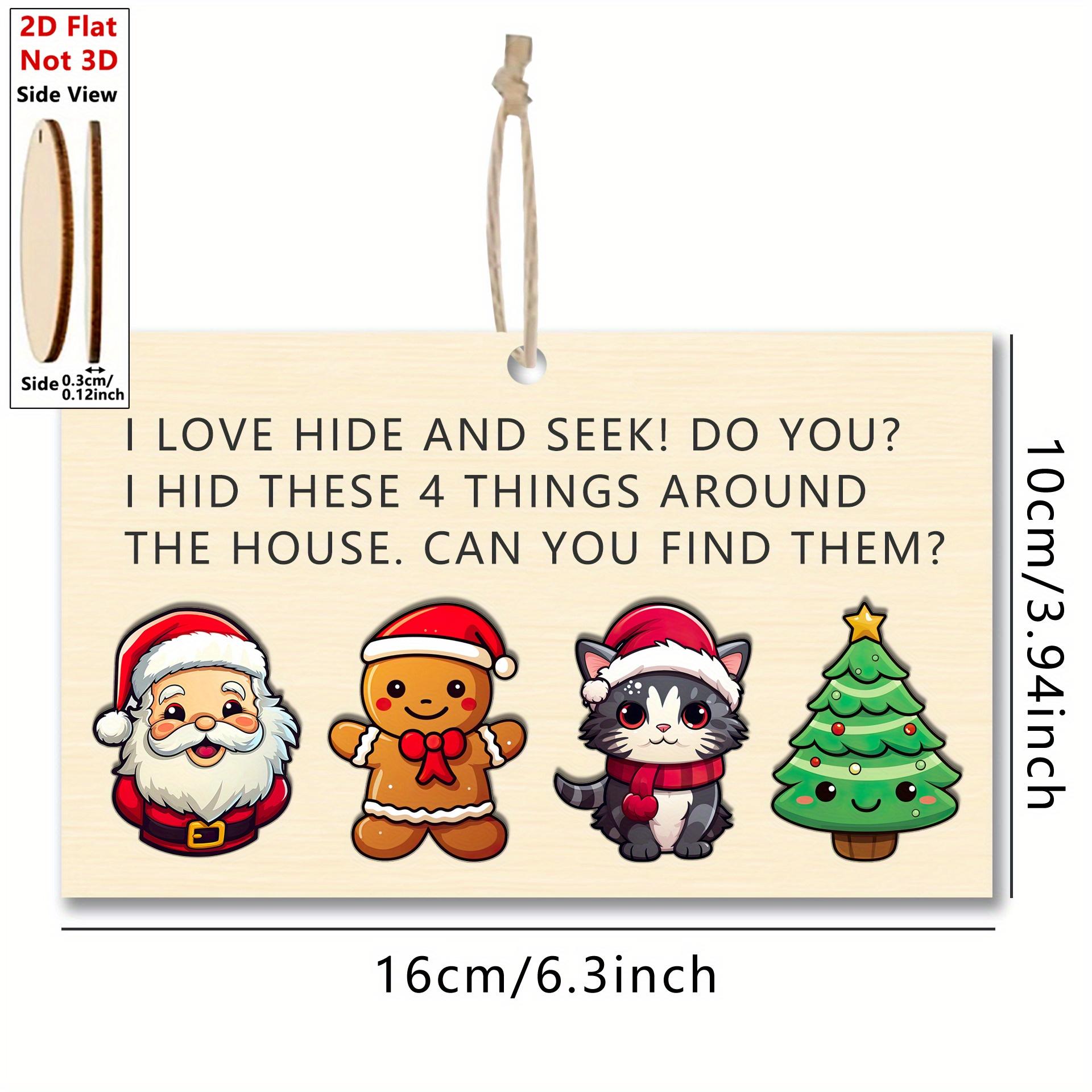 

1Pcs Christmas Wooden Puzzle - Elf Hunt Activity, Hidden Candy Canes and Snowflakes, Interactive Holiday Decoration & Gift