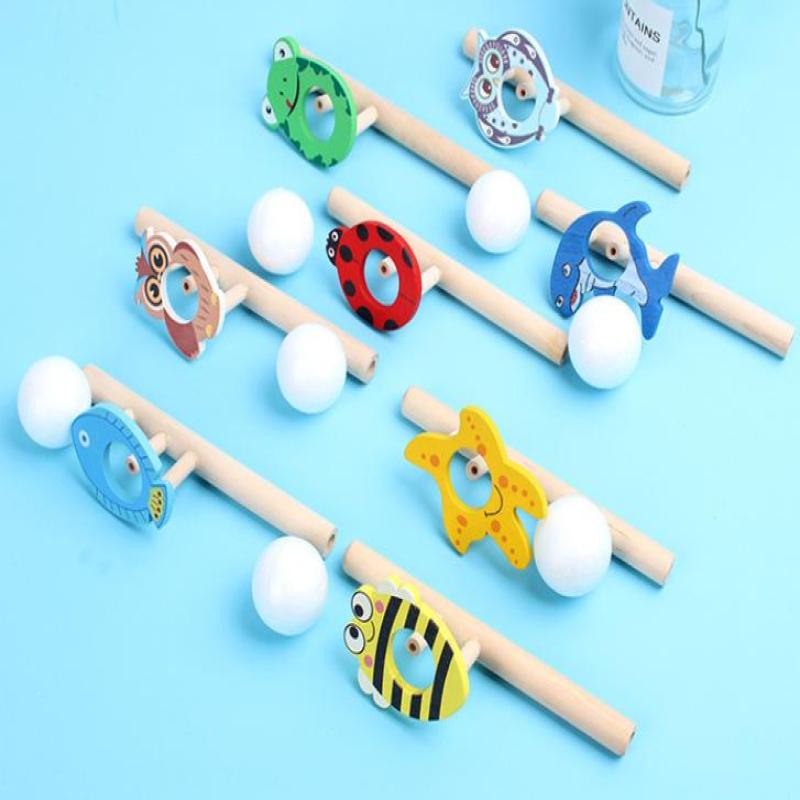 Cartoon Foam Ball Blower Traditional Wooden Rods Blowing Ball Game Fun Gadgets Balance Training Educational Toys Learning Toys