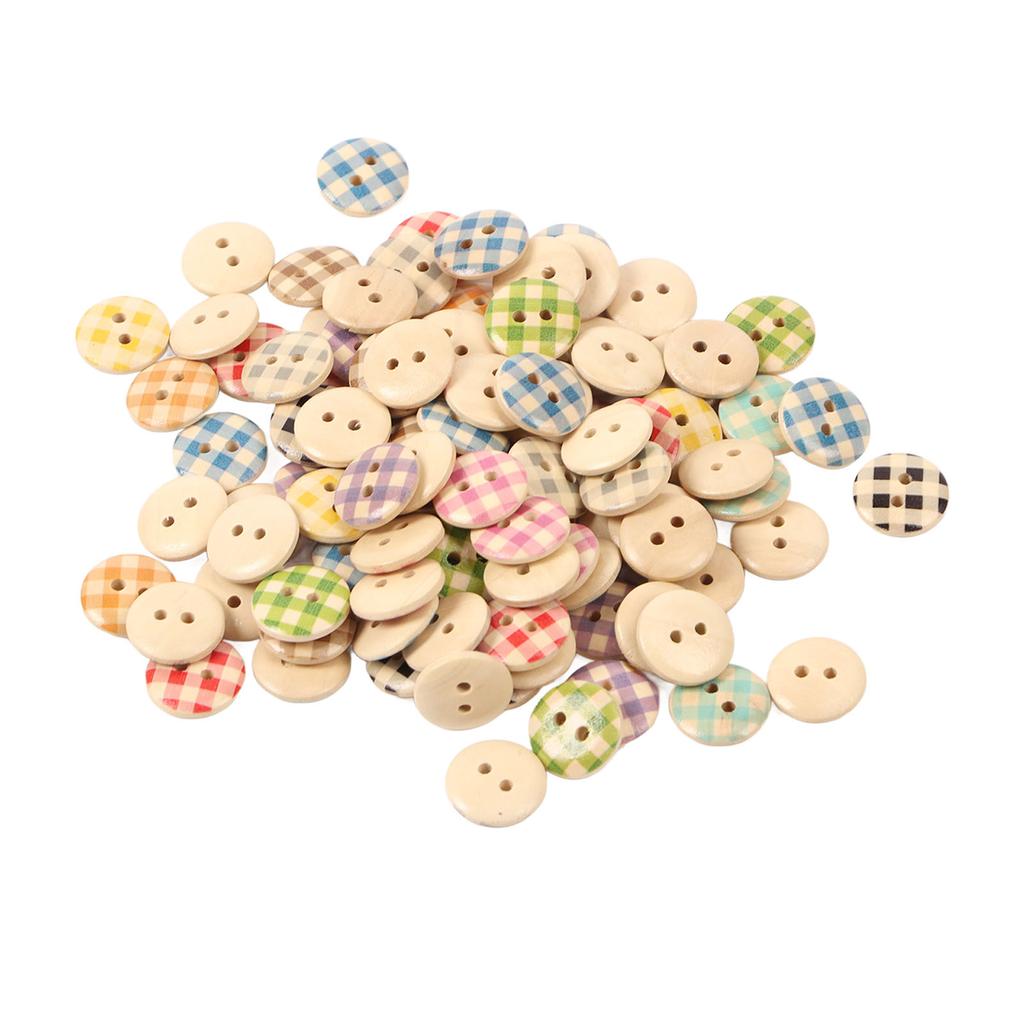 500PCS Wooden Button Multipurpose Fashionable Primary Color Base 2 Holes Decorative Sewing Button for Craft Supplies