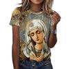 Mode Notre-Dame de Guadalupe Vierge Marie Imprimé T-shirts pour femmes Manches Courtes Col Rond Vêtements pour Hommes Confort Y2k Vêtements pour Femmes