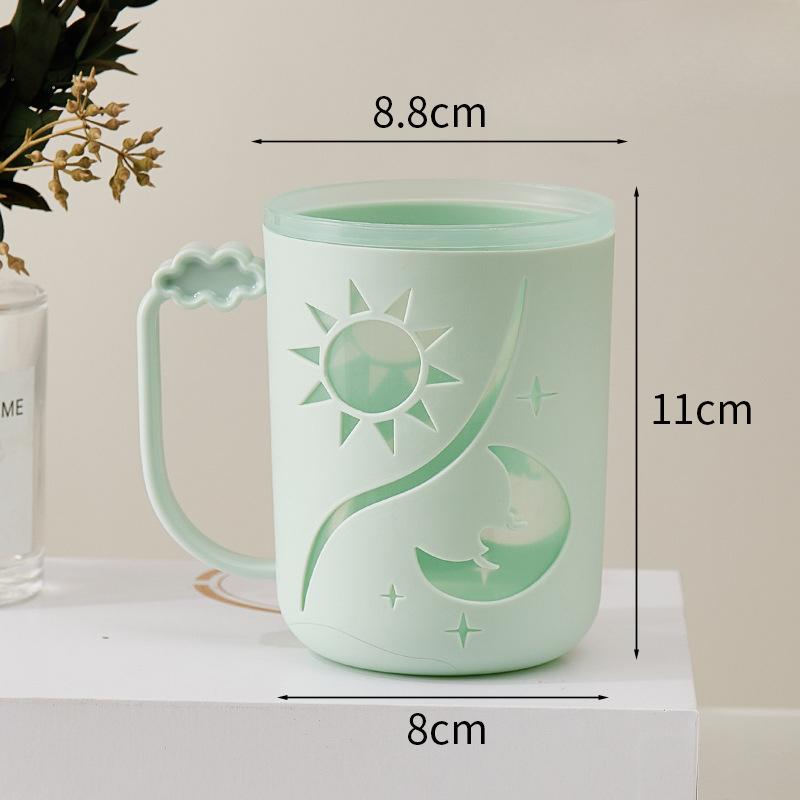 

Студенческие бытовые двухслойные чашки для полоскания рта, дорожные чашки, общежитие, парные пластиковые стаканчики для зубных щеток 301-400ml зелёный