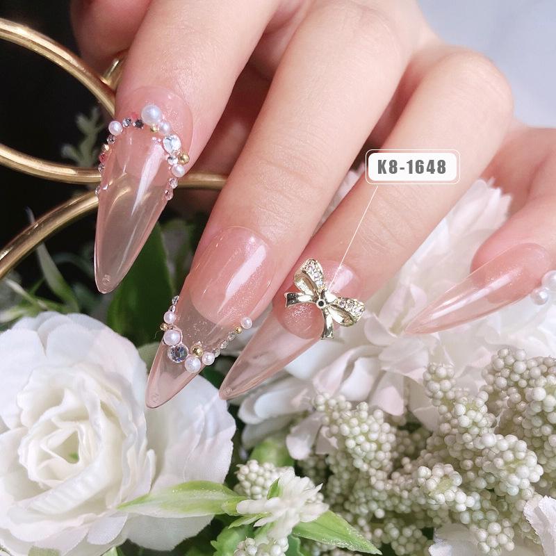 Luxury Zirconia Rhinestone Bow Nail Art Accessories
