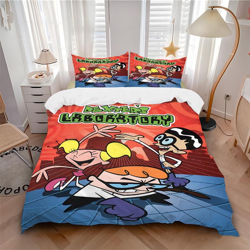 

3pc Dexter s Laboratory Bedding Set Guest Room Bedroom Decor Christmas Halloween Decor Birthday and Holiday Gifts- All Seasons 3pcs Quilt 146 135x200cm