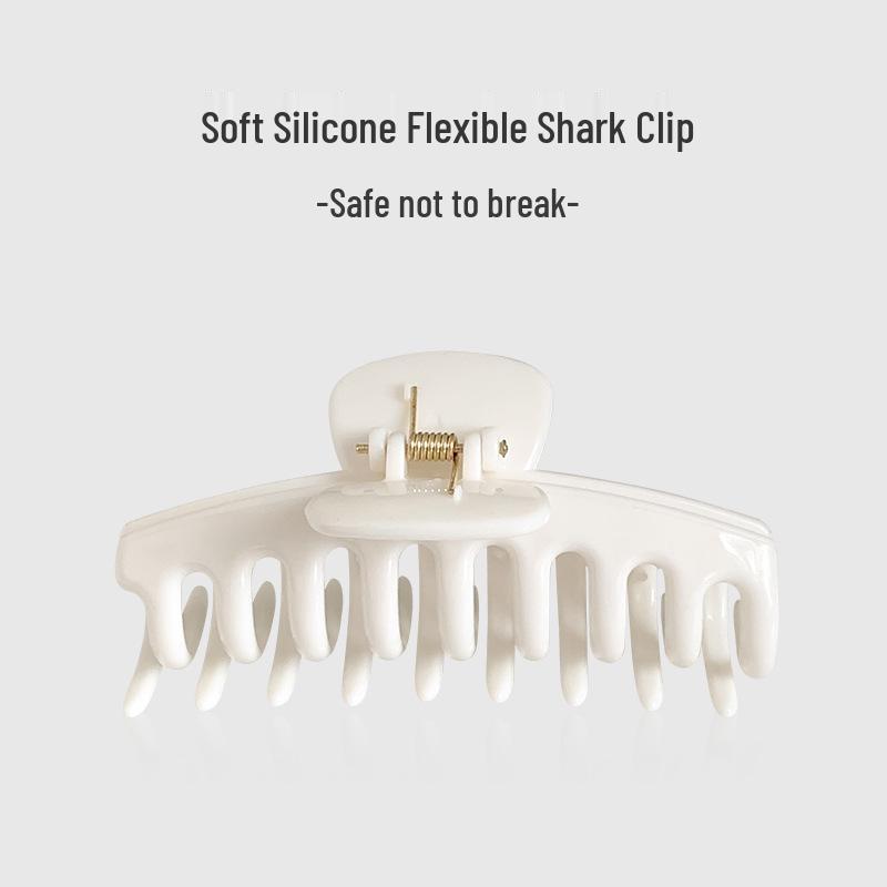 2025 Soft Silicone Shockproof Shark Hair Claw Clip - Durable, High-End Accessory