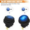 2PCS 12V UL Listed Round Rocker Switch, Waterproof LED Rocker Toggle Switch with Shell, Lighted ON Off SPST 3 Pin Rocker Switch for Car RV Marine