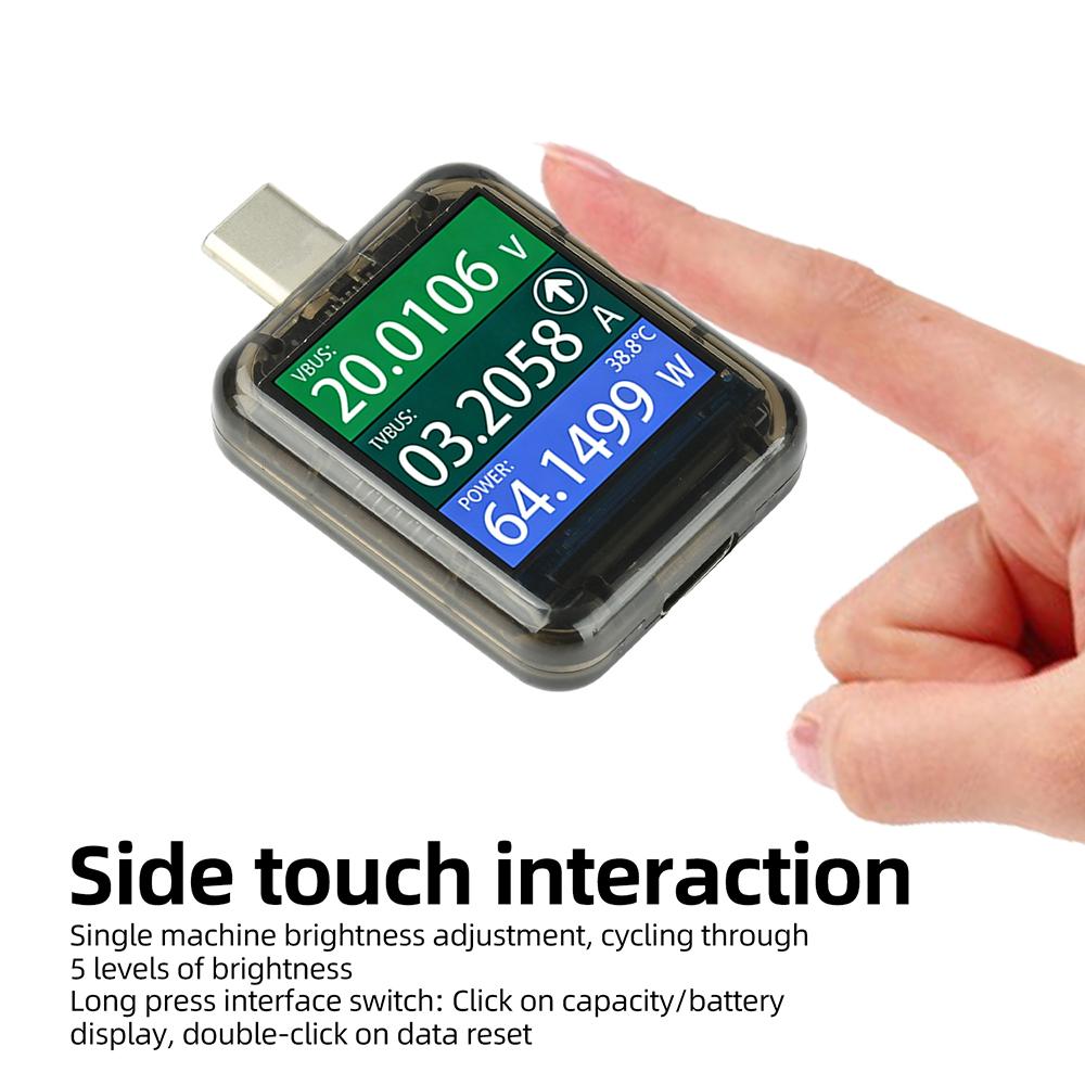 Type-C Fast Charging Tester, Digital DC Voltmeter, Ammeter and Power Meter, USB Bidirectional Charging Monitor DC 4.5-48V 0-6A