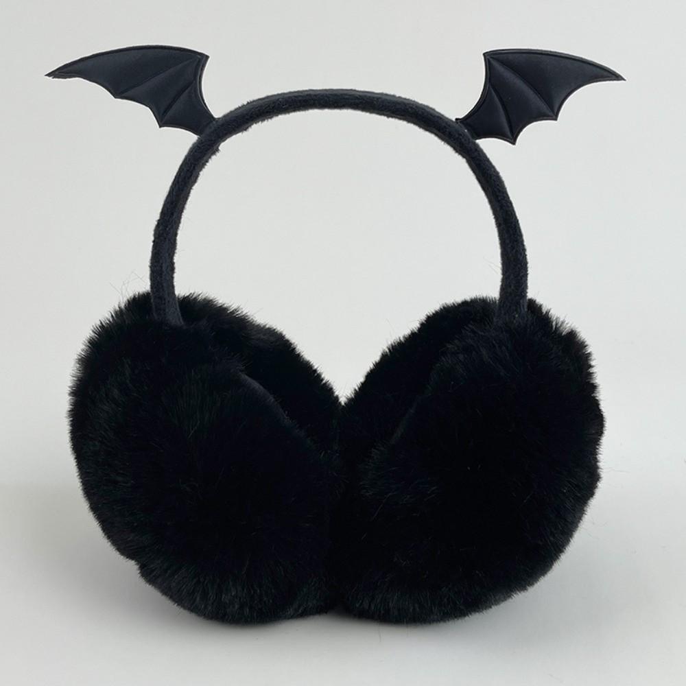Gothic Foldable Plush Earmuffs Devil Horn Thermal Earmuffs Faux Fur Ear Warmers  Winter Outdoor Use