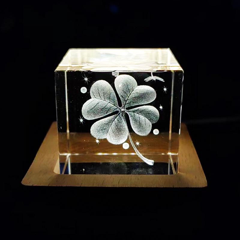 Crystal Cube Night Light: Creative Home Decor & Souvenir Gift for Girls' Birthdays