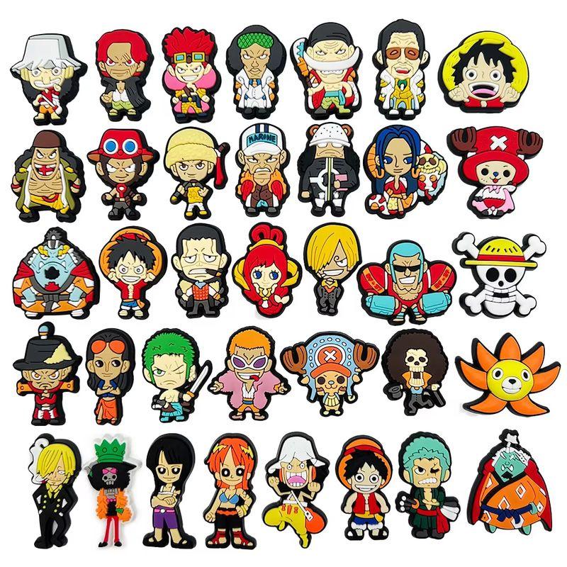 12/24/36Pcs Set One Piece Series Luffy Zoro Sanji Figures Cute Cartoon Hole Shoes Buckles Japanese Anime Diy Accessories Gifts