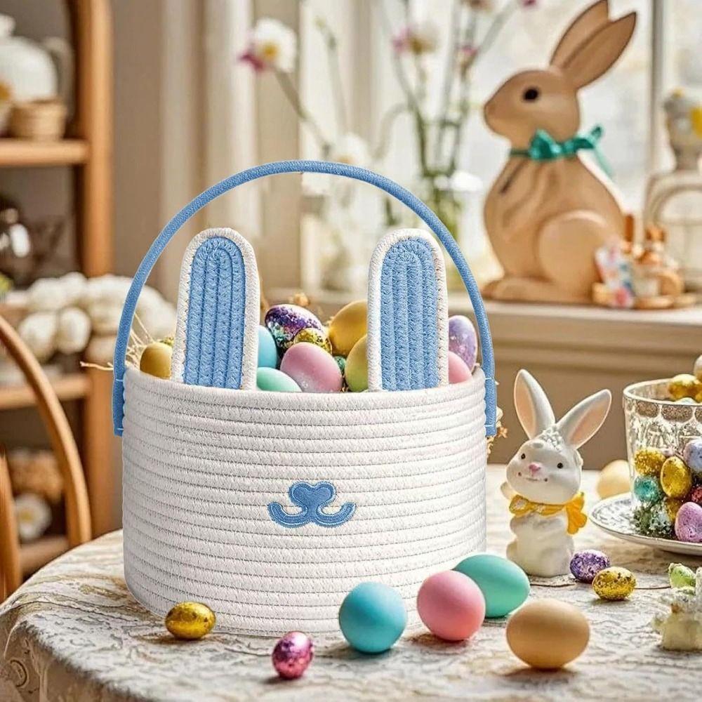 Handwoven Easter Egg Basket Cartoon Candy Gift Bag Adorable Easter Bunny Basket  Baby Shower Gifts