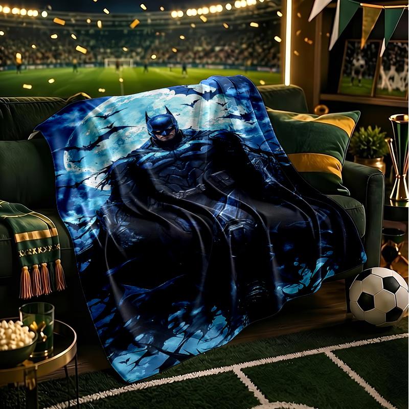 Bat In Colorful Artwork Throws Blanket Flannel Blankets Plush for Couch Bed Gifts for Men Women Travel picnic blanket Christmas fan gifts