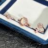 Light luxury sweet rose gold cat eye firefly fashion flower opening ring women's high sense niche versatile ring