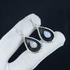 Natural Rainbow Moonstone Gemstone Earrings, 925 Sterling Silver Earring, Handmade Boho Silver Jewelry Dangle Earrings, Birthday Gift