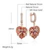 Original Design Shiny Red Natural Zircon Maple Leaf Earrings For Women Fashion  Rose Gold Color Daily Fine Jewelry