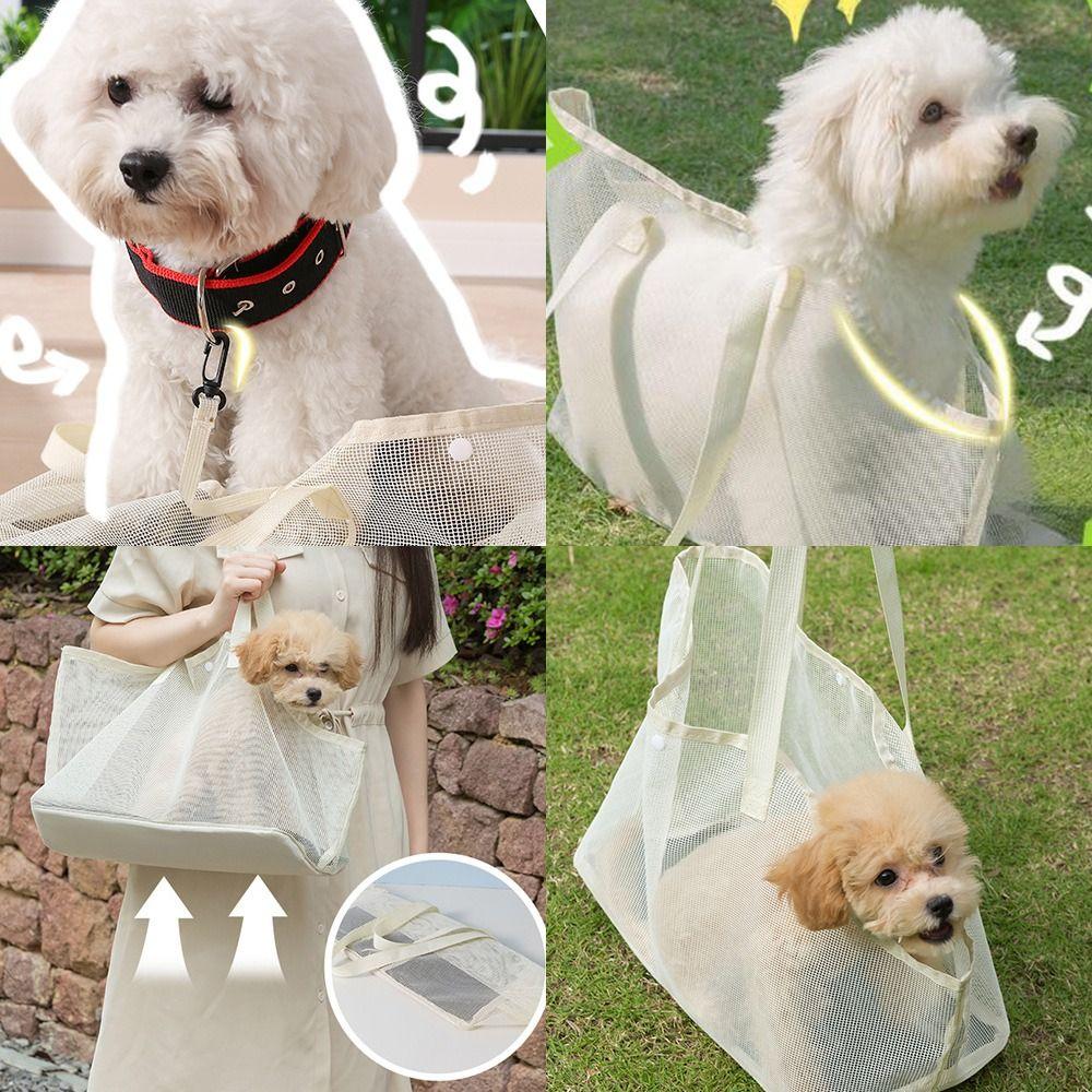Breathable Mesh Pet Carrier Bag Portable Dog Travel Bag Foldable Pet Tote  for Dogs and Cats