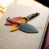 Lurverri Leaf Made of Genuine Italian Perfect for Stylish Leaf Perfect as a or Everyday Green Bookmark, Design, Leather, Reading, Ornament, Gift,