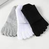 1/5Pairs Men's Five Toes Socks Breathable Anti Odor Five Finger Socks for Male White Black Sturdy Soft High Quality Mid Tube Sox