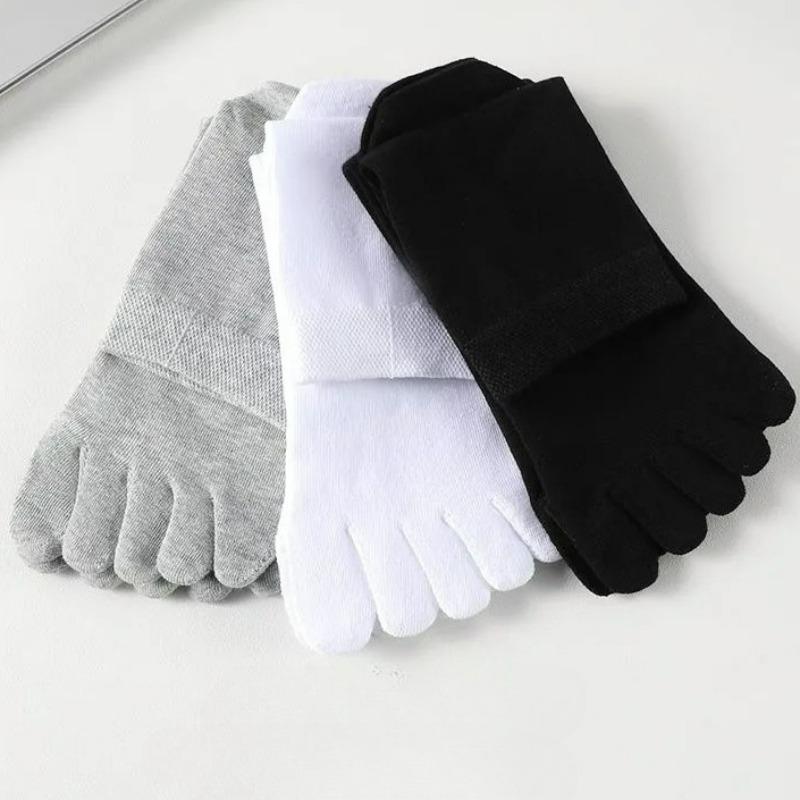 1/5Pairs Men's Five Toes Socks Breathable Anti Odor Five Finger Socks for Male White Black Sturdy Soft High Quality Mid Tube Sox
