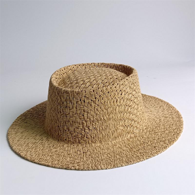 Cappello di Paglia Estivo 2026 Nuovo Cappello di Paglia Francese a Tesa Piatta Elegante Cappello da Sole da Esterno per Donna Cappello Estivo gorras spiaggia