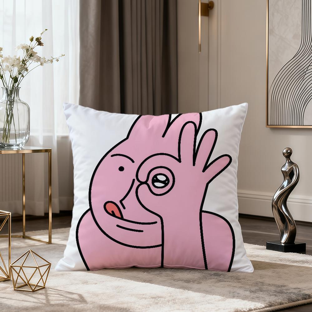 cartoon art funny pink bunny meme rabbit soft pillow cover for Sofa Home Living Room Decor Protective Covers hogar pillowcase