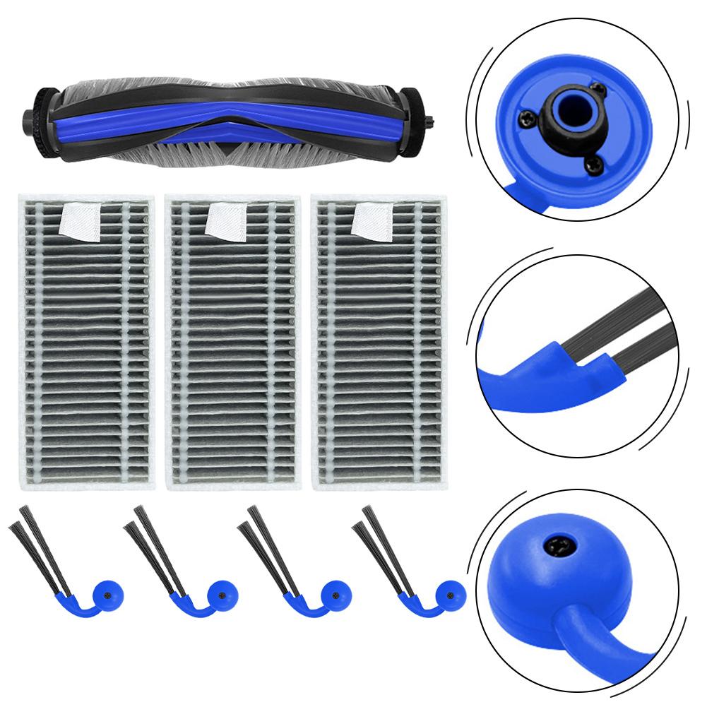 8-Piece Main And Side Brush Filter Kit For Deebot X11 For OmniCyclone / X11 Pro / X11 For Omni / X11 Family