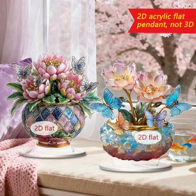 Easter Bunny Acrylic Table Sign 2D Flat Eggs Flower Rabbit Room Valentine's Day Decoration Home Living