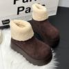 Women Platform Snow Short Boots Fashion Plush Shoes 2025 Designer Suede Ankle Boots Winter New Trends Cozy Shoes Dress Zapatos