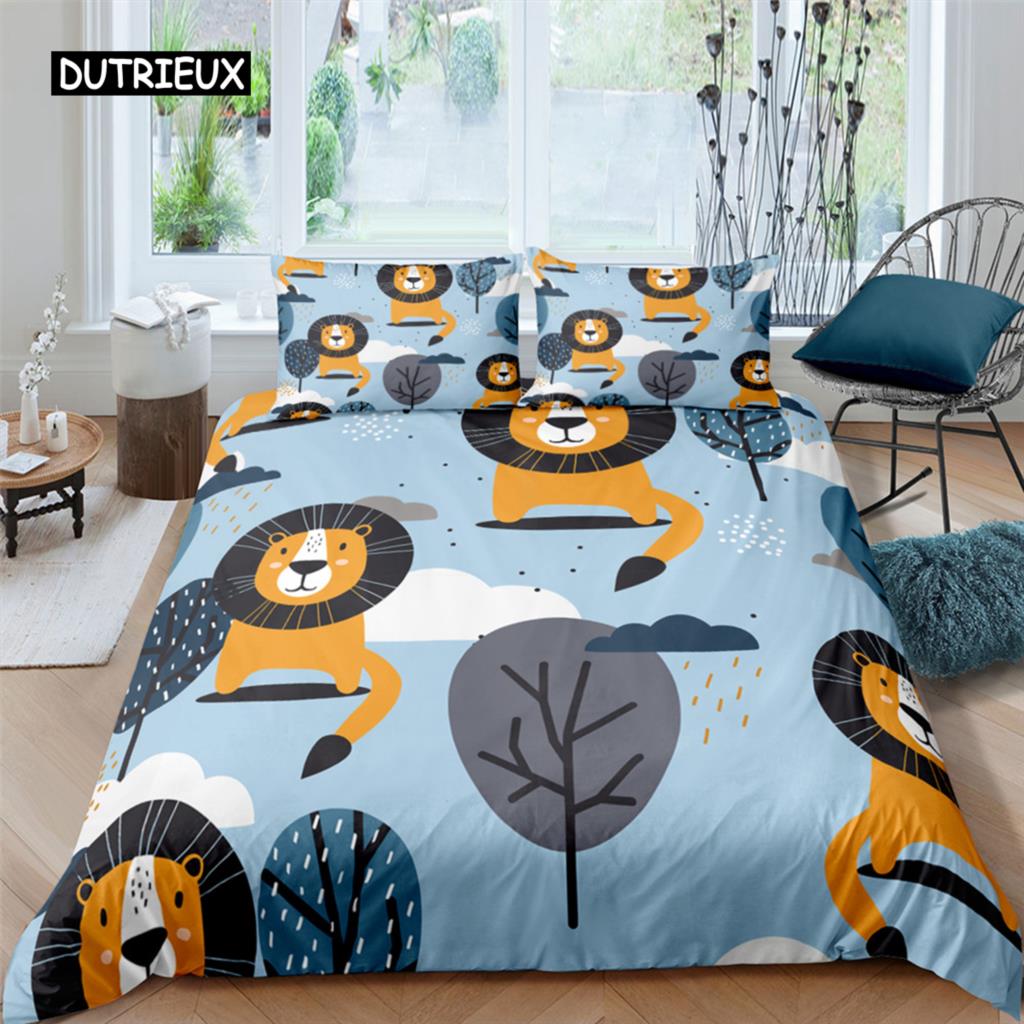 

Скандинавский пододеяльник Кинг Квин Без простыни Мультяшный животный постельный комплект Детское одеяло 2/3 шт. Полиэстер Чехол для одеяла EU single(135x200cm)