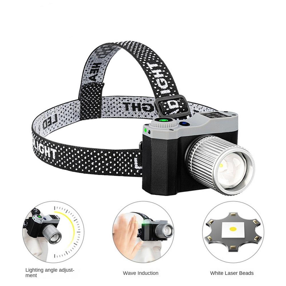 Type -C Rechargeable LED Induction  Headlamp High Powerful Head Flashlight  Outdoor