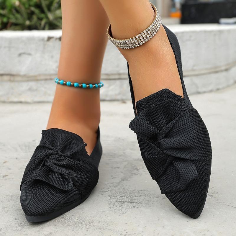 Women's Shoes New Spring and Autumn Pointed Flat-soled Single Shoes Fly-woven One-pedal Casual Flat Heel
