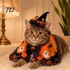 Cute Pet Apparel Halloween Cat Witch Costume, Ghost Cloak, Funny Adjustable Clothing Festival Outfit, Kitty Cosplay Cape for Holiday Party Accessories