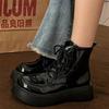 Retro Sweet and Cool Martin Boots for Women's 2025 Spring and Autumn Single New Ins British Style Thick Bottom Heightening Explosion Short Boots