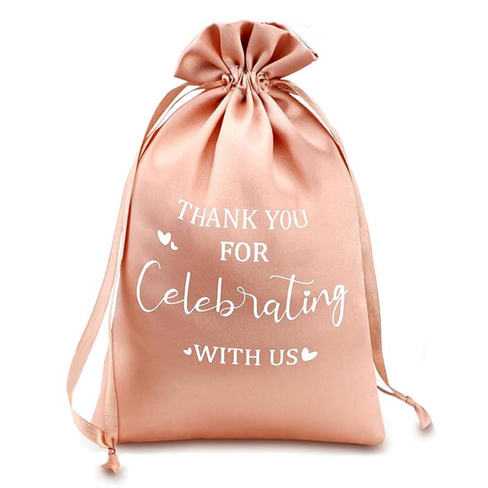 

12 шт. Мешочки на шнурке с надписью «Спасибо», Свадебные подарки, Сатиновые мешочки на шнурке, Мешочки для невесты, детского праздника, вечеринки в честь Дня Святого Валентина, Мешочки для украшений 12pcs 13*18cm