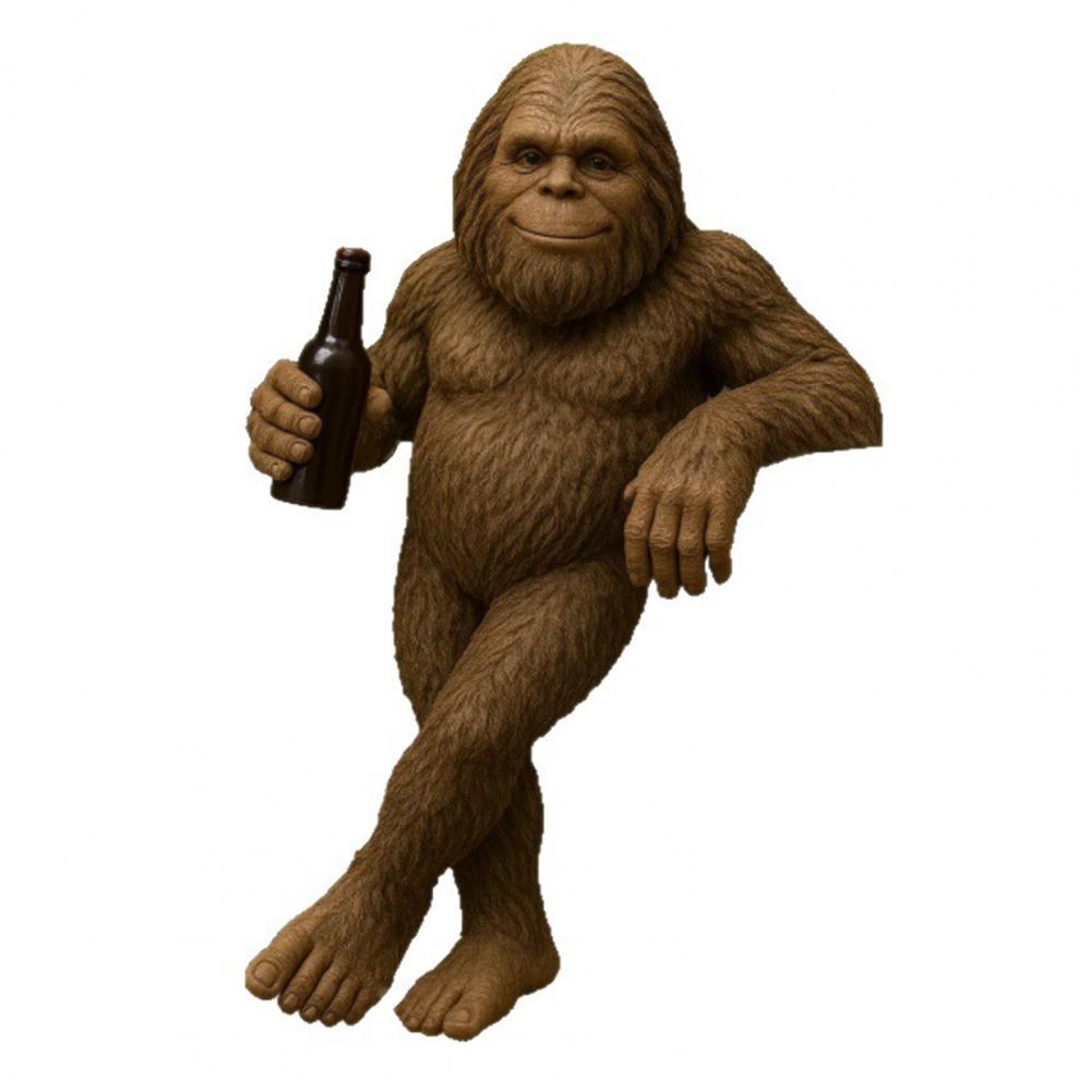 Drinking Ornament Resin Figurine Sasquatch Wine Lover Figurine Resin Statue for Home Office Decor Wild Man Sculpture Desktop