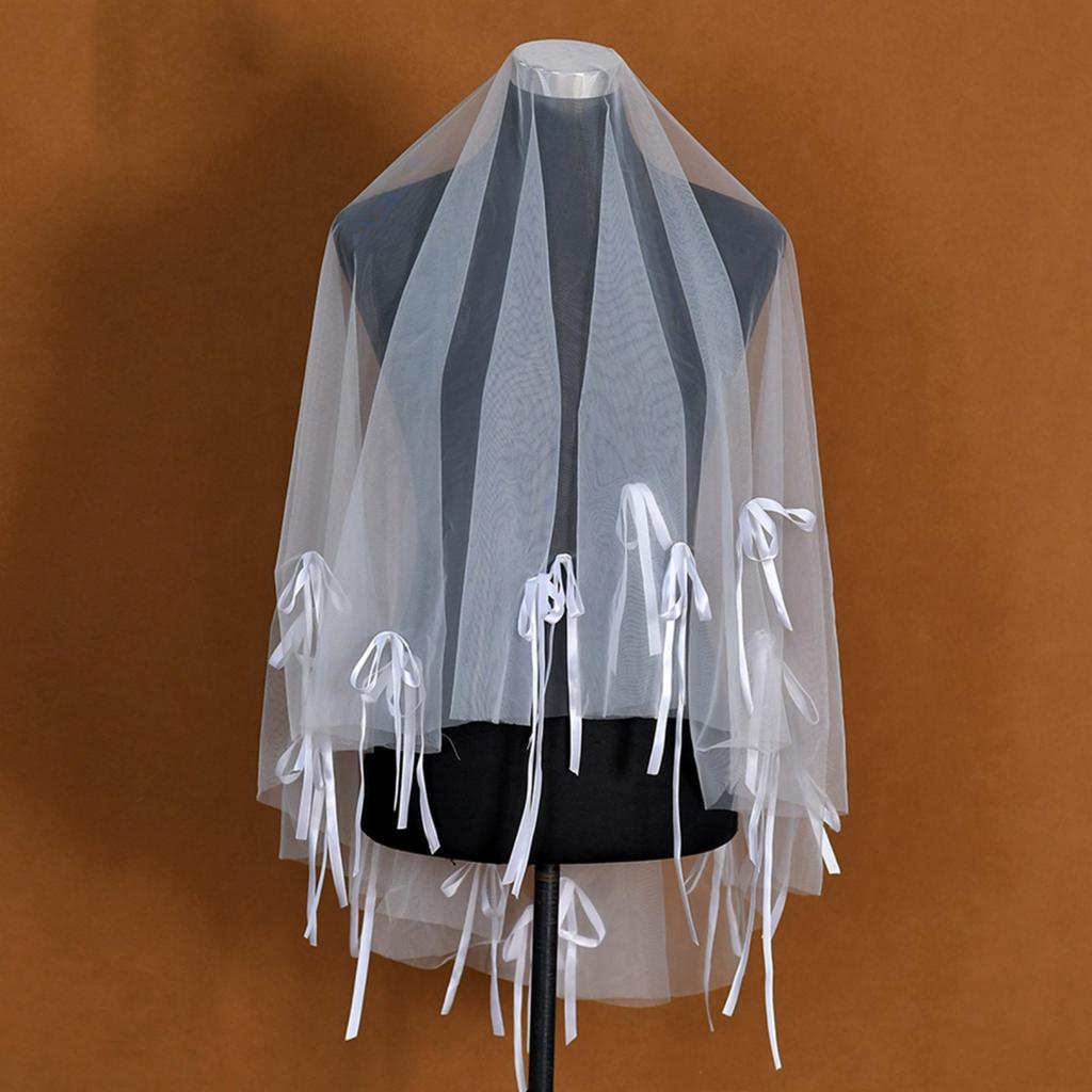 Elegant Wedding Ceremony Bridal Veil Single Layered Bowknot Wedding Veil Engagement Event Veil Bride Veil Headpiece